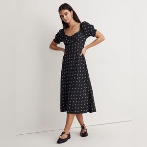 Madewell Sweetheart Puff Sleeve Midi Dress